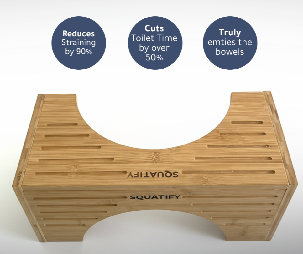 Wooden squat bench with 'Squatify'